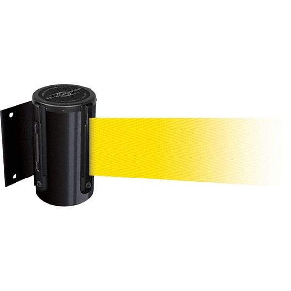 Tensator - 4.74" High x 3-57/64" Long x 3-57/64" Wide Magnetic Wall Mount Barrier - Metal, Black Powdercoat Finish, Black, Use with Wall Mount - Exact Tool & Supply