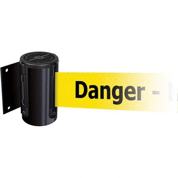 Tensator - 4.74" High x 3-57/64" Long x 3-57/64" Wide Magnetic Wall Mount Barrier - Metal, Black Powdercoat Finish, Black, Use with Wall Mount - Exact Tool & Supply