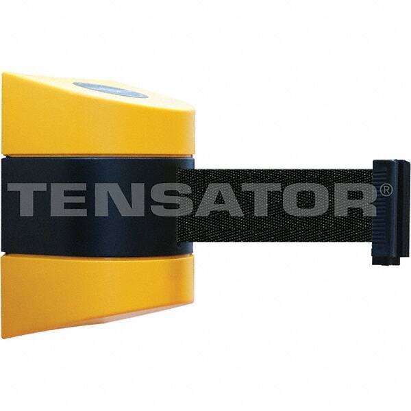 Tensator - 5-1/2" High x 3-1/4" Long x 3-1/4" Wide Magnetic Wall Mount Barrier - Metal, Yellow Powdercoat Finish, Black/Yellow, Use with Wall Mount - Exact Tool & Supply
