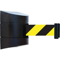 Tensator - 5-1/2" High x 3-1/4" Long x 3-1/4" Wide Magnetic Wall Mount Barrier - Metal, Black Powdercoat Finish, Black, Use with Wall Mount - Exact Tool & Supply