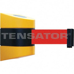 Tensator - 5-1/2" High x 3-1/4" Long x 3-1/4" Wide Magnetic Wall Mount Barrier - Metal, Yellow Powdercoat Finish, Black/Yellow, Use with Wall Mount - Exact Tool & Supply