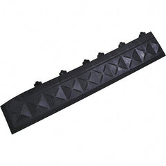 Ergo Advantage - 22" Long x 4" Wide x 1" Thick, Anti-Fatigue Modular Matting Anti-Fatigue Flooring - Male, 1 Interlocking Side, Black, For Dry Areas - Exact Tool & Supply