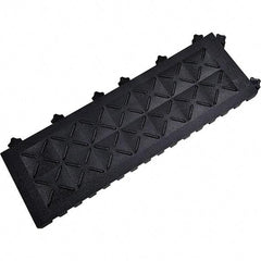 Ergo Advantage - 6" Long x 18" Wide x 1" Thick, Anti-Fatigue Modular Matting Anti-Fatigue Flooring - 2 Interlocking Sides, Black, For Dry Areas - Exact Tool & Supply
