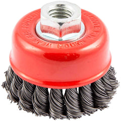Norton - 2-3/4" Diam 5/8-11 Threaded Arbor Carbon Steel Fill Cup Brush - Exact Tool & Supply