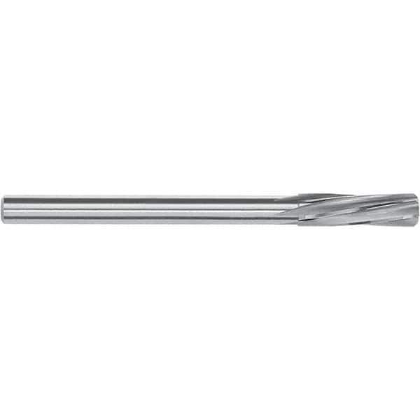 Magafor - 3/4" Solid Carbide 6 Flute Chucking Reamer - Spiral Flute, 0.472" Straight Shank, 1.732" Flute Length, 7-5/8" OAL - Exact Tool & Supply