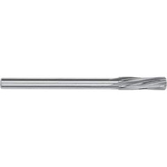 Magafor - 3/4" Solid Carbide 6 Flute Chucking Reamer - Spiral Flute, 0.472" Straight Shank, 1.732" Flute Length, 7-5/8" OAL - Exact Tool & Supply