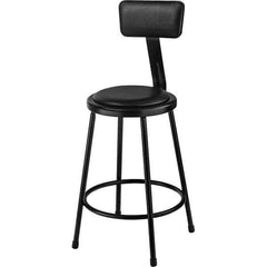 NPS - Stationary Stools Type: Fixed Height Stool w/Adjustable Height Back Base Type: Steel - Exact Tool & Supply