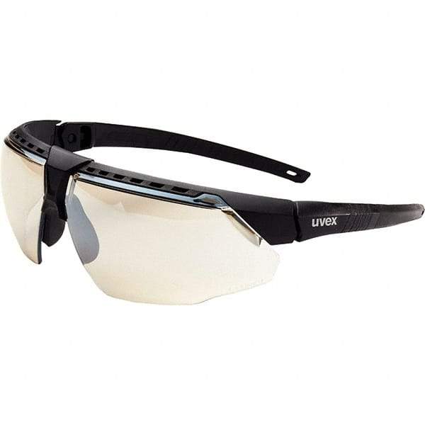 Uvex - SCT-Reflect 50 Lenses, Framed Safety Glasses - Scratch Resistant, Black Frame, Adjustable Temples, Size Universal, Wrap Around - Exact Tool & Supply