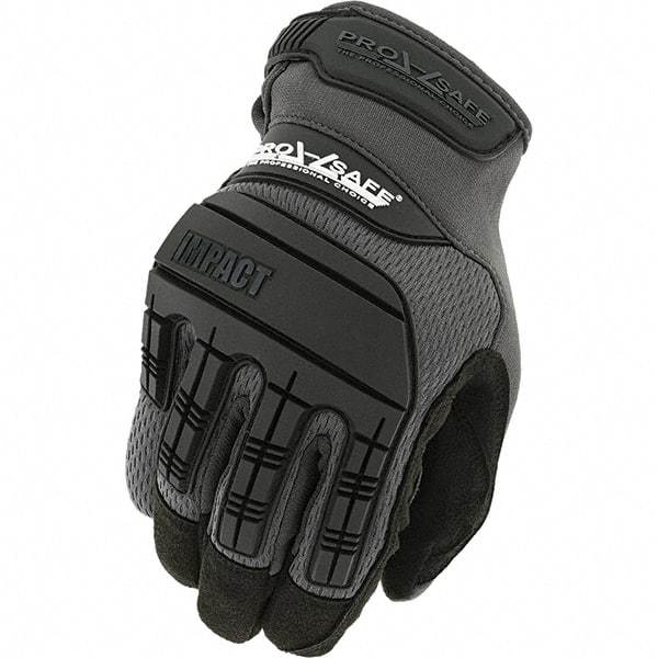 PRO-SAFE - Size 2XL (12) Work Gloves - For General Purpose, Uncoated, Hook & Loop Cuff, Full Fingered, Black, Paired - Exact Tool & Supply