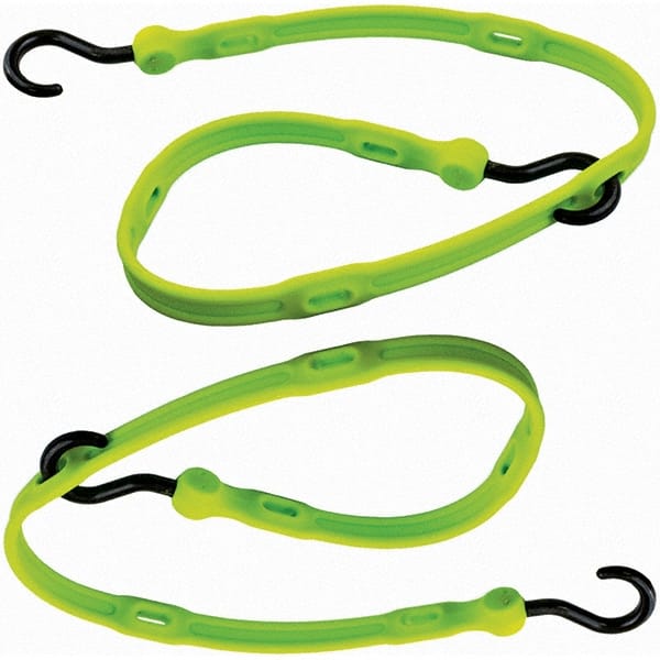 The Better Bungee - Stretch Tie Downs; Type: Adjustable Bungee Strap ; End Type: Molded Nylon Hook End ; Color: Safety Green ; Fractional Overall Lengths: 36 - Exact Tool & Supply