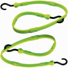 The Better Bungee - Stretch Tie Downs; Type: Adjustable Bungee Strap ; End Type: Molded Nylon Hook End ; Color: Safety Green ; Fractional Overall Lengths: 36 - Exact Tool & Supply