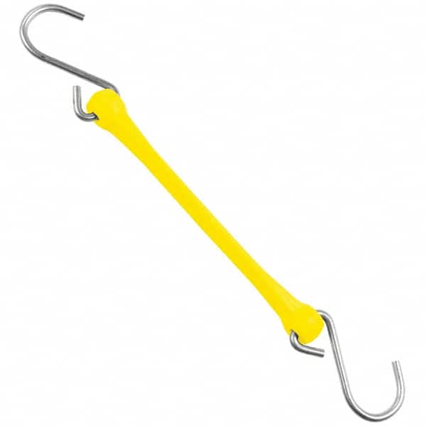 The Better Bungee - Stretch Tie Downs; Type: Heavy Duty Bungee Strap ; End Type: Triangulated Stainless S Hook ; Color: Yellow ; Fractional Overall Lengths: 36 - Exact Tool & Supply