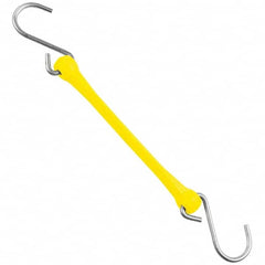 The Better Bungee - Stretch Tie Downs; Type: Heavy Duty Bungee Strap ; End Type: Triangulated Stainless S Hook ; Color: Yellow ; Fractional Overall Lengths: 36 - Exact Tool & Supply