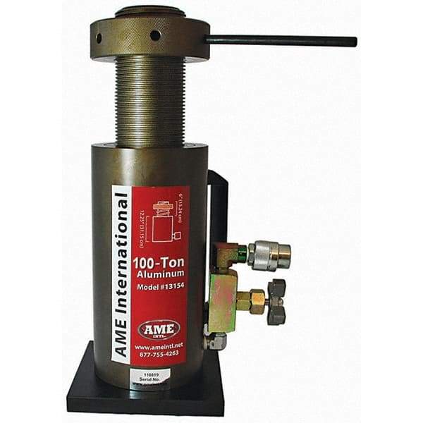 AME International - Portable Hydraulic Cylinders Type: Single Acting Load Capacity (Ton): 100 (Inch) - Exact Tool & Supply