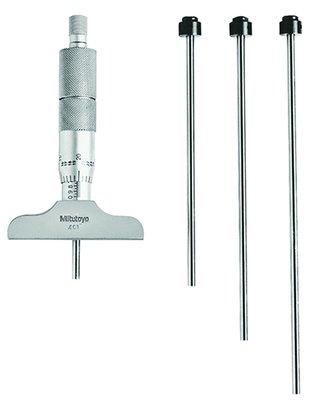 0 - 4'' Measuring Range - Ratchet Thimble - Depth Micrometer - Exact Tool & Supply