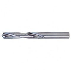 #41 Dia. × 0.096″ Shank × 1″ Flute Length × 2″ OAL, 118°, Bright, 2xD Flute, Round Solid Carbide Drill - Exact Tool & Supply