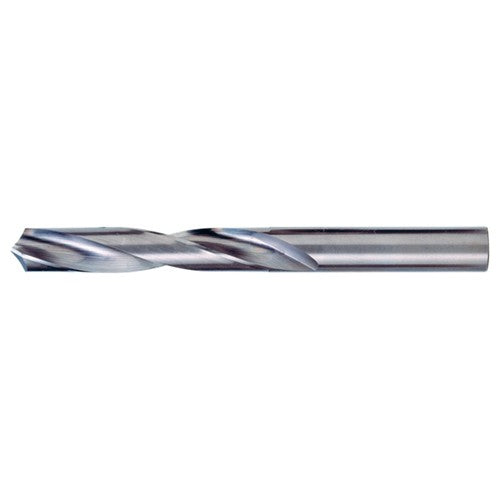 ‎#10 Dia. × 0.194″ Shank × 1-5/8″ Flute Length × 2-3/4″ OAL, 118°, Bright, 2xD Flute, Round Solid Carbide Drill - Exact Tool & Supply