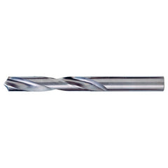 ‎#10 Dia. × 0.194″ Shank × 1-5/8″ Flute Length × 2-3/4″ OAL, 118°, Bright, 2xD Flute, Round Solid Carbide Drill - Exact Tool & Supply