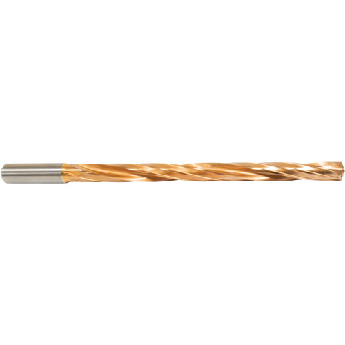 #13 Dia. × 6 mm Shank × 64 mm Flute Length × 102 mm OAL, 12xD, 135°, ZrCN, 2 Flute, Coolant Thru, Round Solid Carbide Drill Series/List #NG05