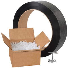 Value Collection - Strapping Kits Type: Polypropylene Strapping Kit Contents: 9000' of 1/2" Polypropylene; 1000 Plastic Buckles; Tensioner; Cutter - Exact Tool & Supply