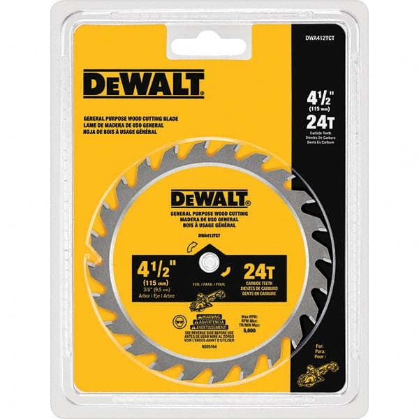 DeWALT - Wet & Dry-Cut Saw Blades Blade Diameter (Inch): 4-1/2 Blade Material: Carbide-Tipped - Exact Tool & Supply
