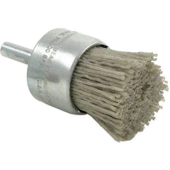 Brush Research Mfg. - 180 Grit, 1/2" Brush Diam, Crimped, End Brush - Medium Grade, 1/4" Diam Steel Shank, 20,000 Max RPM - Exact Tool & Supply