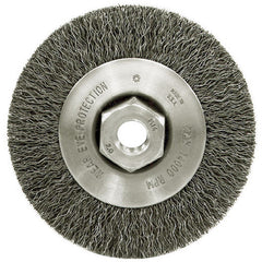 4″ Narrow Face Crimped Wire Wheel, .014″ Steel Fill, M14 × 2.0 Nut - Exact Tool & Supply