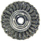 4" Diameter - M10 x 1.50 Arbor Hole - Knot Twist Steel Wire Straight Wheel - Exact Tool & Supply