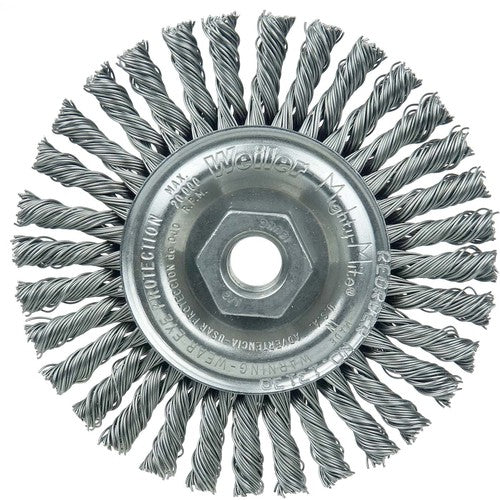 Mini Roughneck 4″ Stringer Bead Wheel, .020″ Steel Fill, 1/2″-13 UNC Nut - Exact Tool & Supply