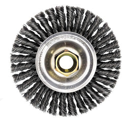 4″ Diameter-5/8″-11 Arbor Hole - Stringer Bead Twist Steel Wire Straight Wheel - Exact Tool & Supply