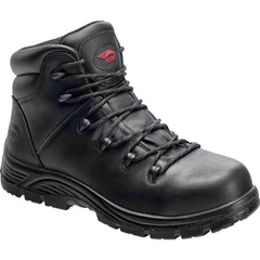 Work Boot: Size 10.5, 6″ High, Leather, Composite Toe Wide Width, Non-Slip Sole