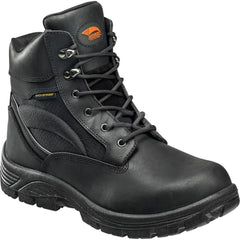 Work Boot: Size 10.5, 6″ High, Leather, Steel Toe Wide Width, Non-Slip Sole