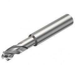 R216.33-12040-AJ16U H10F 12mm 3 FL Solid Carbide End Mill - Corner chamfer w/Cylindrical Shank - Exact Tool & Supply