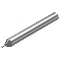 R216.42-01030-AE10G 1620 1mm 2 FL Solid Carbide Ball Nose End Mill w/Cylindrical Shank - Exact Tool & Supply