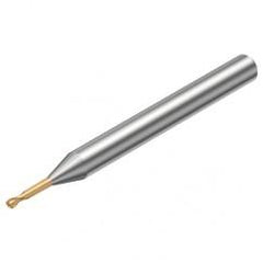 R216.42-0Grade 1030-HC10G 1700 1mm 2 FL Solid Carbide ball nose endmill w/Cylindrical with Neck Shank - Exact Tool & Supply