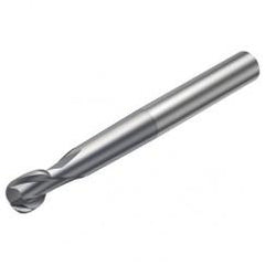 R216.62-12030-AO13G 1610 12mm 2 FL Solid Carbide Ball Nose End Mill spherical design w/Cylindrical Shank - Exact Tool & Supply