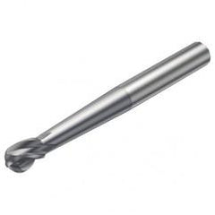 R216.64-08030-AO09G 1610 8mm 4 FL Solid Carbide Ball Nose End Mill spherical design w/Cylindrical Shank - Exact Tool & Supply