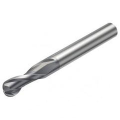 RA216.42-1630-AK08G 1610 6.35mm 2 FL Solid Carbide Ball Nose End Mill w/Cylindrical Shank - Exact Tool & Supply