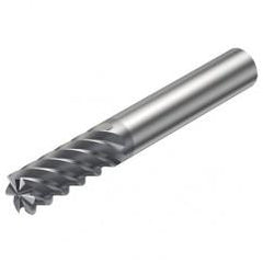 R215.38-20050-AC38L 1620 20mm 8 FL Solid Carbide End Mill - Corner Radius w/Cylindrical Shank - Exact Tool & Supply