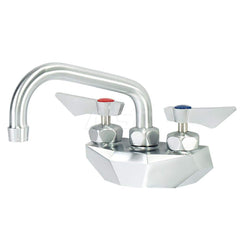 Industrial & Laundry Faucets; Type: Wall Mount Faucet; Style: Wall Mount; Design: Wall Mount; Handle Type: Lever; Spout Type: Swing Spout/Nozzle; Mounting Centers: 4; Spout Size: 6; Finish/Coating: Chrome Plated Satin; Type: Wall Mount Faucet
