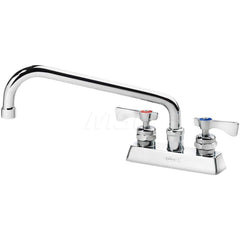 Industrial & Laundry Faucets; Type: Base Mount Faucet; Style: Base Mounted; Design: Base Mounted; Handle Type: Lever; Spout Type: Swing Spout/Nozzle; Mounting Centers: 4; Spout Size: 10; Finish/Coating: Chrome Plated Brass; Type: Base Mount Faucet