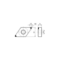Turning Insert:  2QP-DNGA432 BXA10,  Polycrystalline Cubic Boron Nitride TiAlN & TiCN Finish,  Neutral,  1/2″ Inscribed Circle,  0.0310″ Corner Radius,  55.0 &deg N/A Diamond,  Series  DNGA