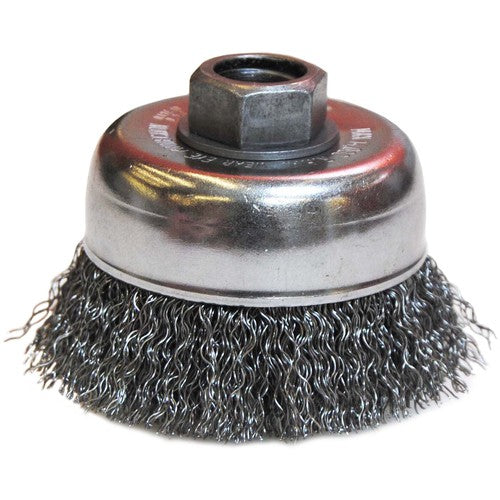 3″ Diameter-5/8″-11 Arbor Hole - Crimped Steel Wire Cup Wheel - Exact Tool & Supply