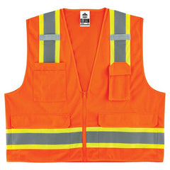 8248Z S/M Orange 2-Tone Surveyors Vest Type R Class 2 - Exact Tool & Supply