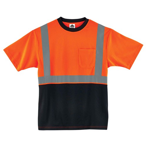 8289BK L Org/Black Front T-Shirt Type R Class 2 - Exact Tool & Supply