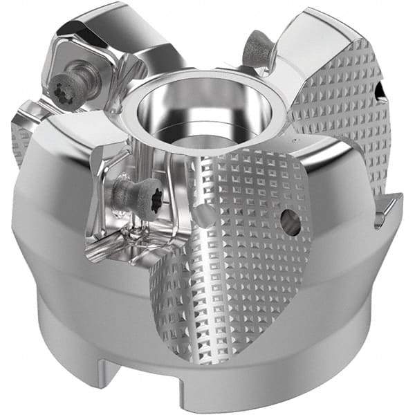 Seco - 2" Cut Diam, 3/4" Arbor Hole, 0.315" Max Depth of Cut, 71° Indexable Chamfer & Angle Face Mill - 4 Inserts, SN.. Insert, Right Hand Cut, 4 Flutes, Through Coolant, Series R220.56 - Exact Tool & Supply
