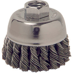 2-3/4″ Single Row Knot Wire Cup Brush, .020″ Steel Fill, M14 × 2.0 Nut - Exact Tool & Supply