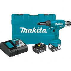 Makita - Cordless Riveters Fastener Type: Cordless Electric Riveter Closed End Rivet Capacity: All up to 1/4 - Exact Tool & Supply