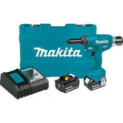 Makita - Cordless Riveters Fastener Type: Cordless Electric Riveter Closed End Rivet Capacity: All up to 3/16 - Exact Tool & Supply