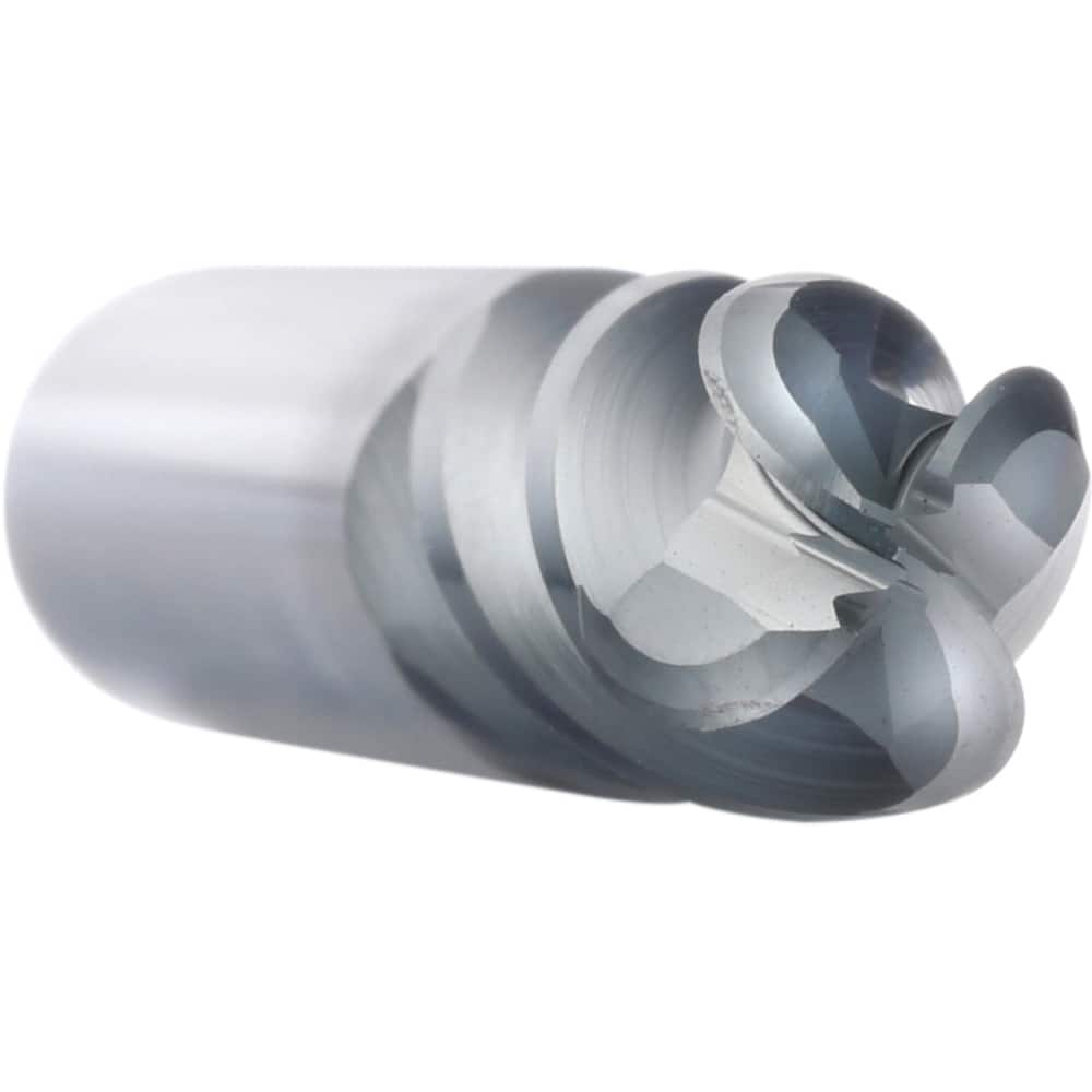 Ball End Mill: 0.25″ Dia, 1.125″ LOC, 4 Flute, Solid Carbide 3″ OAL, 1/4″ Shank Dia, 37 ° Helix, AlCrN Coated, Single End, Series XPVSB